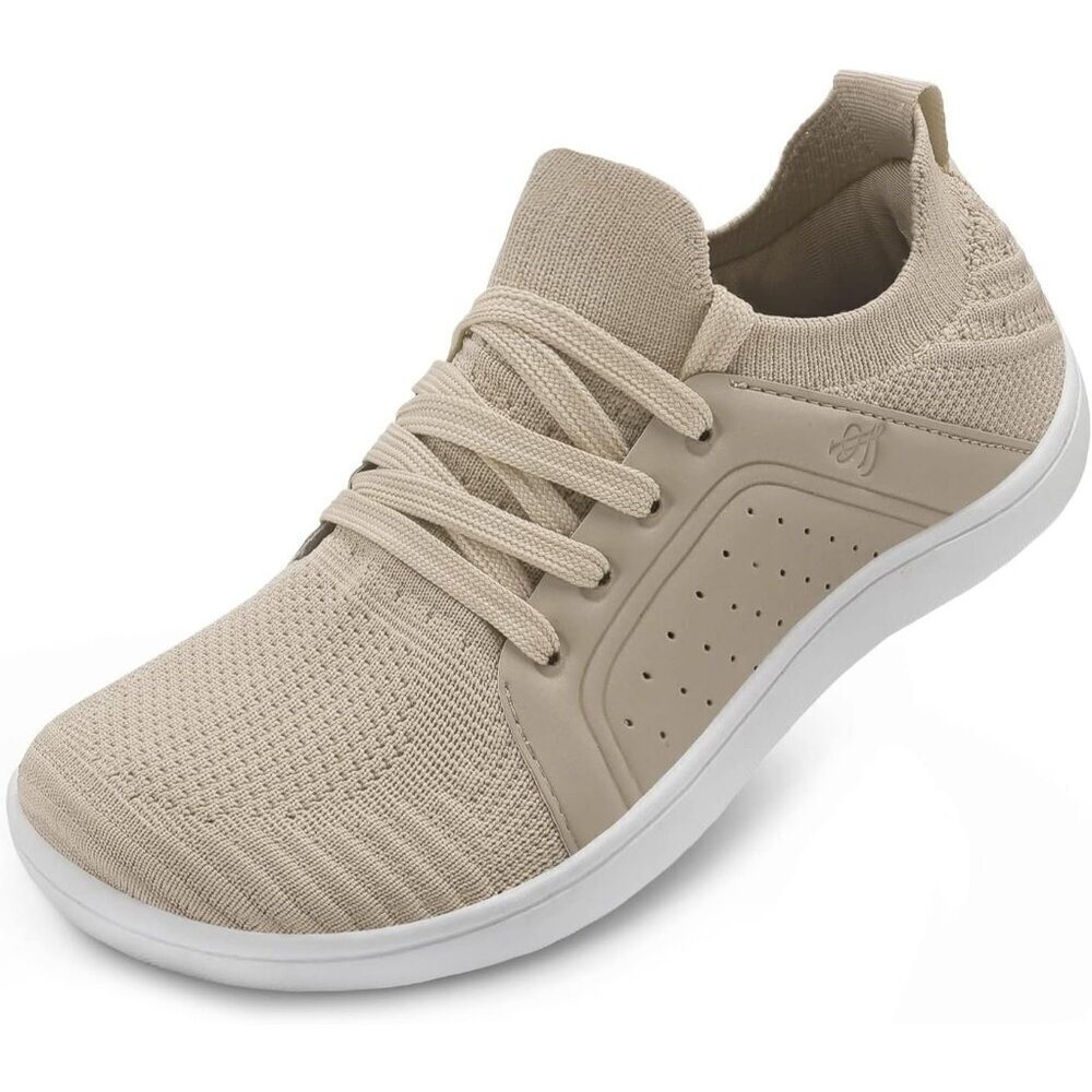 Women's Taupe Barefoot Wide Toe Minimalist Breathable Zero Drop Fashion Sneakers